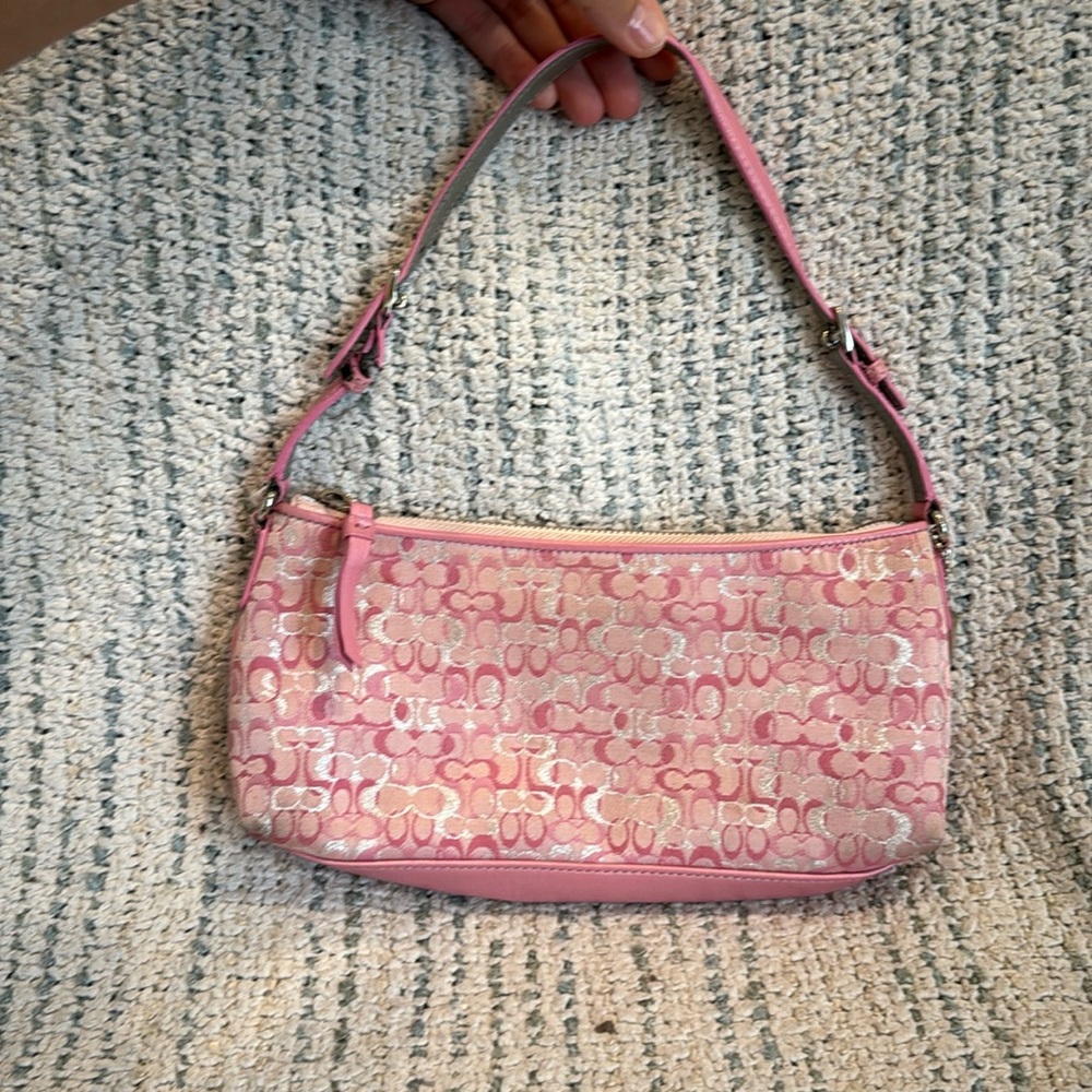 Vintage Pink Sparkle Coach Mini Shoulder Bag